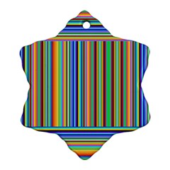 Abstract Stripe Pattern Rainbow Ornament (snowflake)