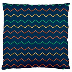 Pattern Zig Zag Colorful Zigzag Large Flano Cushion Case (one Side) by Wegoenart