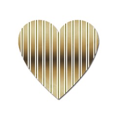 Green Background Line Pattern Heart Magnet by Wegoenart