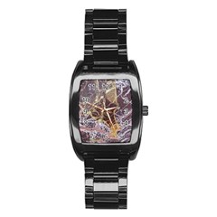 Marble Pattern Texture Rock Stone Surface Tile Stainless Steel Barrel Watch by Ravend