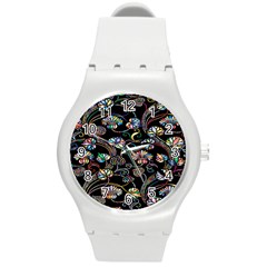 Floral Round Plastic Sport Watch (m) by nateshop