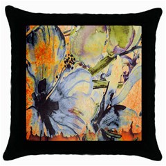 Flower Throw Pillow Case (black) by nateshop