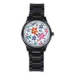 Flowers-5 Stainless Steel Round Watch