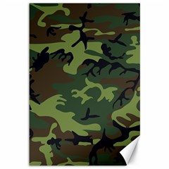 Green Brown Camouflage Canvas 12  X 18  by nateshop