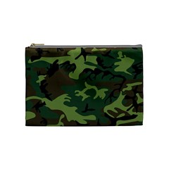 Green Brown Camouflage Cosmetic Bag (medium) by nateshop