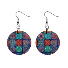 Mandala Art Mini Button Earrings by nateshop