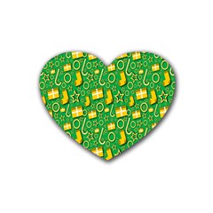 Pattern-cloth Paper Pattern Rubber Heart Coaster (4 Pack) by nateshop