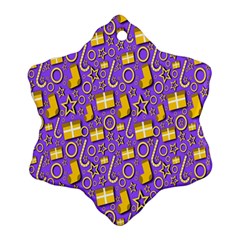 Pattern-purple-cloth Papper Pattern Snowflake Ornament (two Sides) by nateshop