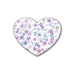 Christmasstars Rubber Heart Coaster (4 Pack) by kyorashop23