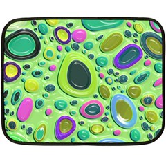 Blob Ring Circle Abstract Double Sided Fleece Blanket (mini)  by Wegoenart