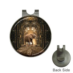 Sculpture Travel Outdoor Nature Elephant Hat Clips With Golf Markers by Wegoenart