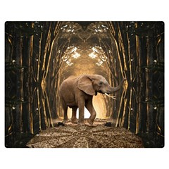Sculpture Travel Outdoor Nature Elephant Double Sided Flano Blanket (medium) 