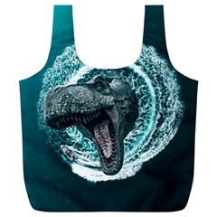 Dinosaur Sea Boat Fantasy Full Print Recycle Bag (xl) by Wegoenart