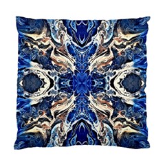 Gold On Cobalt Standard Cushion Case (one Side) by kaleidomarblingart