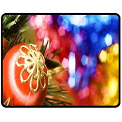 Christmas Decoration Ball Double Sided Fleece Blanket (medium)  by artworkshop