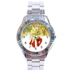 Christmas Decoration Close-up Stainless Steel Analogue Watch by artworkshop