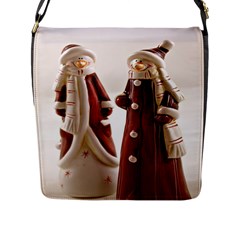 Christmas Figures 3 Flap Closure Messenger Bag (l)