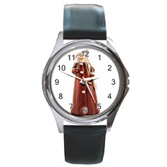 Christmas Figures 10 Round Metal Watch by artworkshop