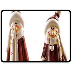 Christmas Figures Double Sided Fleece Blanket (large) 