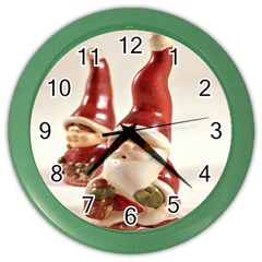 Christmas Figures4 Color Wall Clock by artworkshop