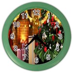 Christmas Tree And Presents Color Wall Clock Front