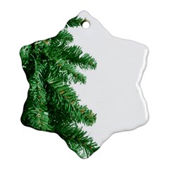 Green Christmas Tree Border Snowflake Ornament (two Sides)