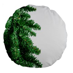 Green Christmas Tree Border Large 18  Premium Round Cushions by artworkshop