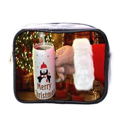 Merry Christmas - Santa Claus Holding Coffee Mini Toiletries Bag (one Side)