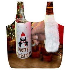 Merry Christmas - Santa Claus Holding Coffee Full Print Recycle Bag (xxxl) by artworkshop