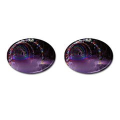 Outdoor Christmas Lights Tunnel Cufflinks (oval) by artworkshop