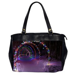 Outdoor Christmas Lights Tunnel Oversize Office Handbag (2 Sides) by artworkshop