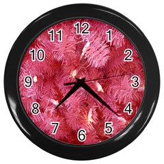 Pink Christmas Tree Wall Clock (black) by artworkshop