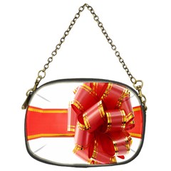 Red Ribbon Bow On White Background Chain Purse (one Side) by artworkshop