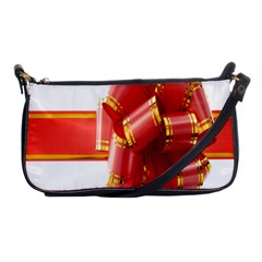 Red Ribbon Bow On White Background Shoulder Clutch Bag by artworkshop