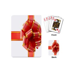 Red Ribbon Bow On White Background Playing Cards Single Design (mini)