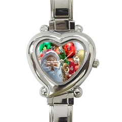 Red Santa Heart Italian Charm Watch by artworkshop