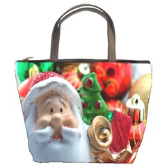 Red Santa Bucket Bag by artworkshop