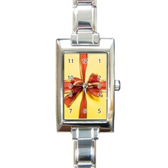 Ribbon Bow Rectangle Italian Charm Watch by artworkshop