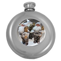Santa Claus Round Hip Flask (5 Oz) by artworkshop