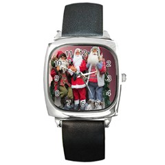 Santa On Christmas 1 Square Metal Watch
