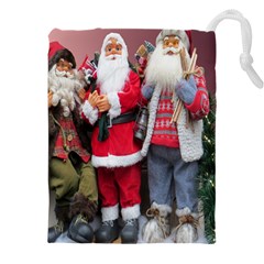 Santa On Christmas 1 Drawstring Pouch (4xl) by artworkshop