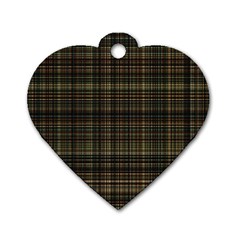 Plaid Dog Tag Heart (two Sides) by nateshop