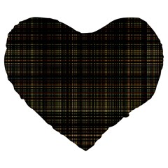 Plaid Large 19  Premium Heart Shape Cushions by nateshop