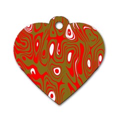 Red-dark Dog Tag Heart (two Sides) by nateshop