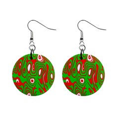 Red-green Mini Button Earrings by nateshop