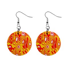 Red-yellow Mini Button Earrings by nateshop
