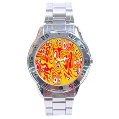 Red-yellow Stainless Steel Analogue Watch by nateshop