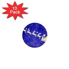 Santa-claus-with-reindeer 1  Mini Buttons (10 pack) 