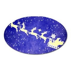 Santa-claus-with-reindeer Oval Magnet by nateshop