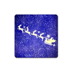 Santa-claus-with-reindeer Square Magnet by nateshop